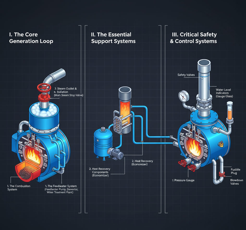 Core Boiler Components Explained: Fuel System to Safety Valves | Balkrishna Boilers