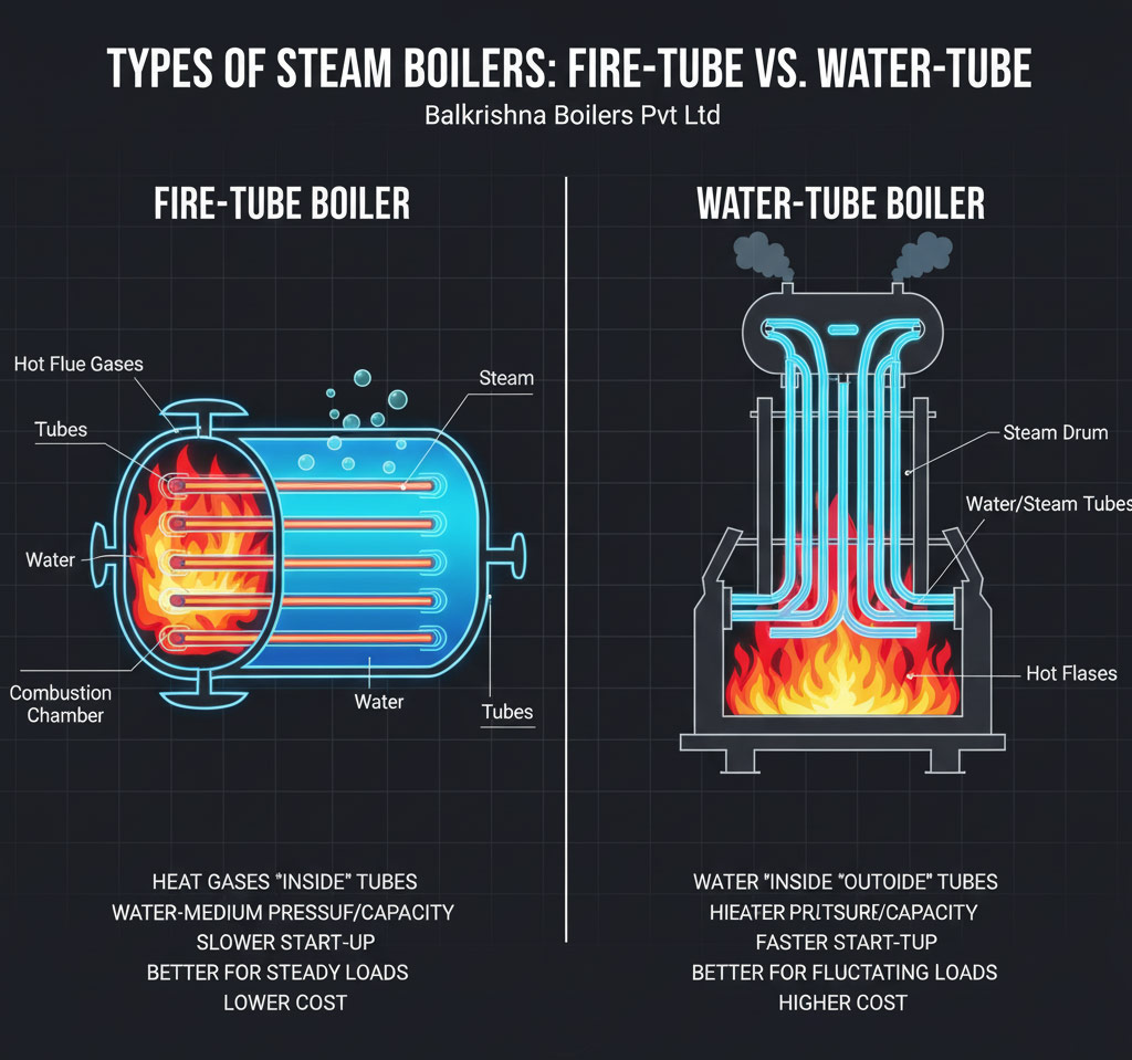 Fire-Tube vs Water-Tube Boiler: Which is Right for Your Business? | Balkrishna Boilers
