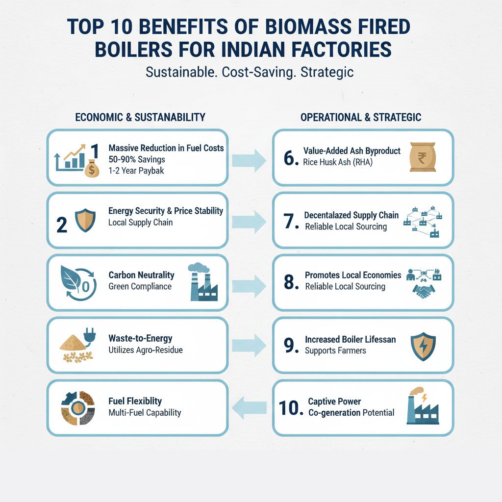 Top 10 Benefits of Biomass Fired Boilers for Indian Factories