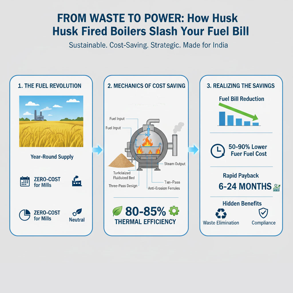 From Waste to Power: How Husk Fired Boilers Cut Your Fuel Bill