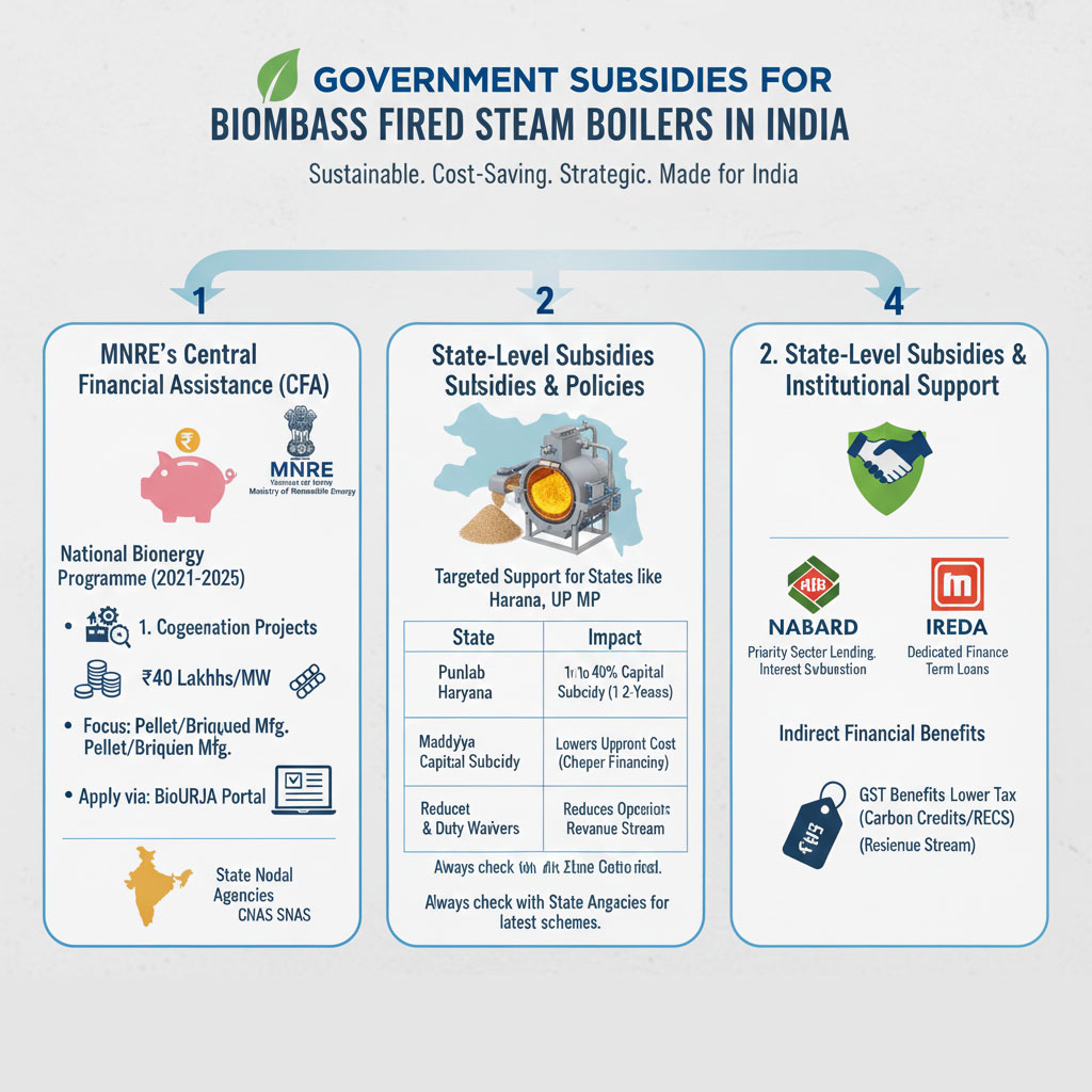 Government Subsidies for Biomass Fired Steam Boilers in India