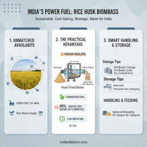 Why Rice Husk is India’s Most Practical Biomass Fuel for Steam Boilers (with Handling & Storage Tips)