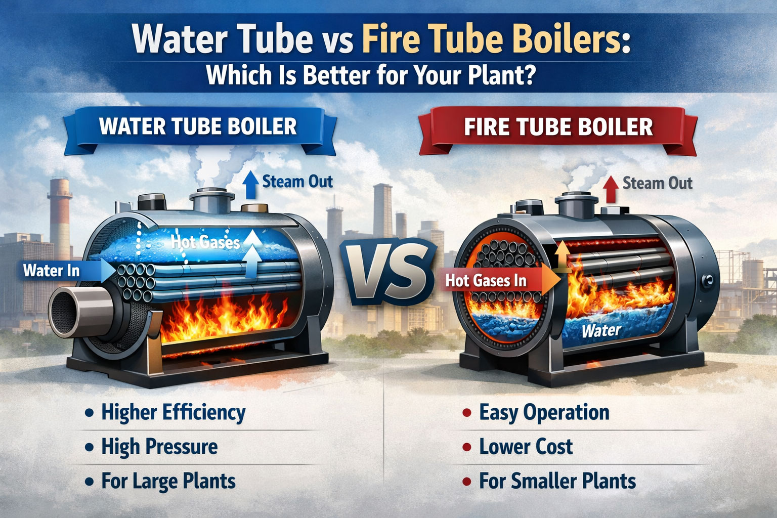 Water Tube vs Fire Tube Boilers: Which Is Better for Your Plant?