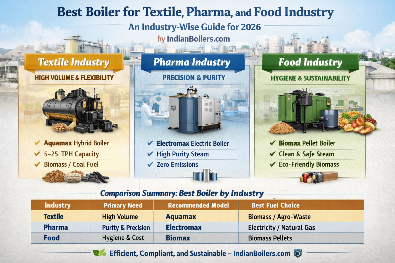 Best Boiler for Textile, Pharma, and Food Industry: An Industry-wise Guide