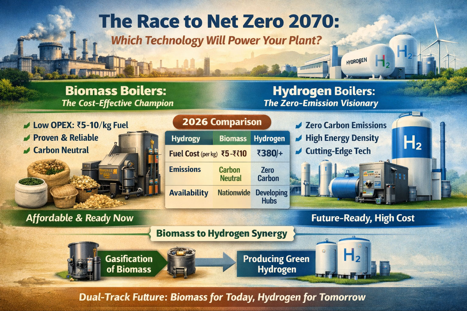 Hydrogen vs. Biomass Boilers: What’s the Future of Industrial Heating?