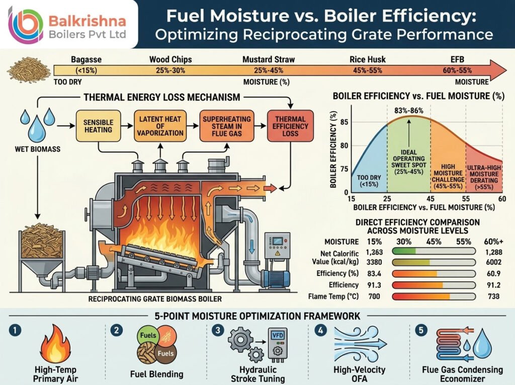 Fuel Moisture vs Boiler Efficiency: Finding the Ideal Range for Reciprocating Grate Boilers