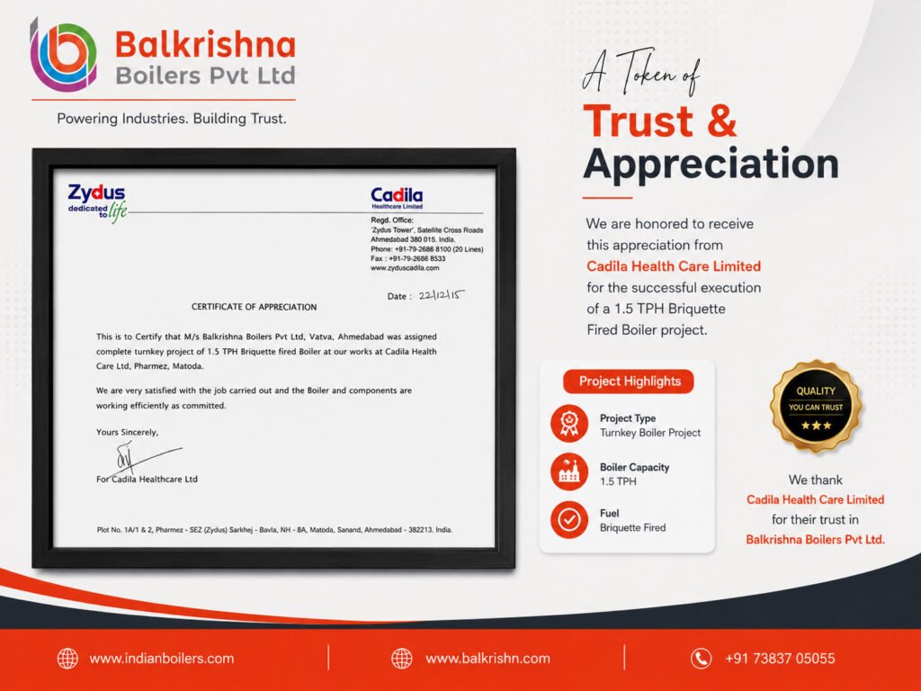 Appreciation Letter from Cadila Health Care