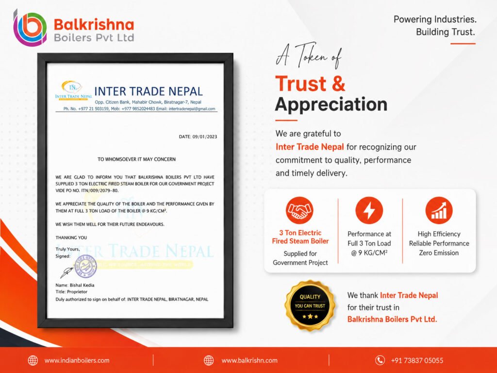 Appreciation Letter from Inter Trade Nepal