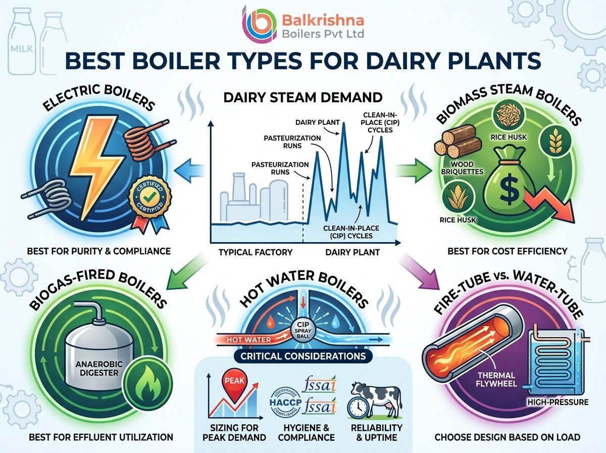 Best Boiler Types for Dairy Plants