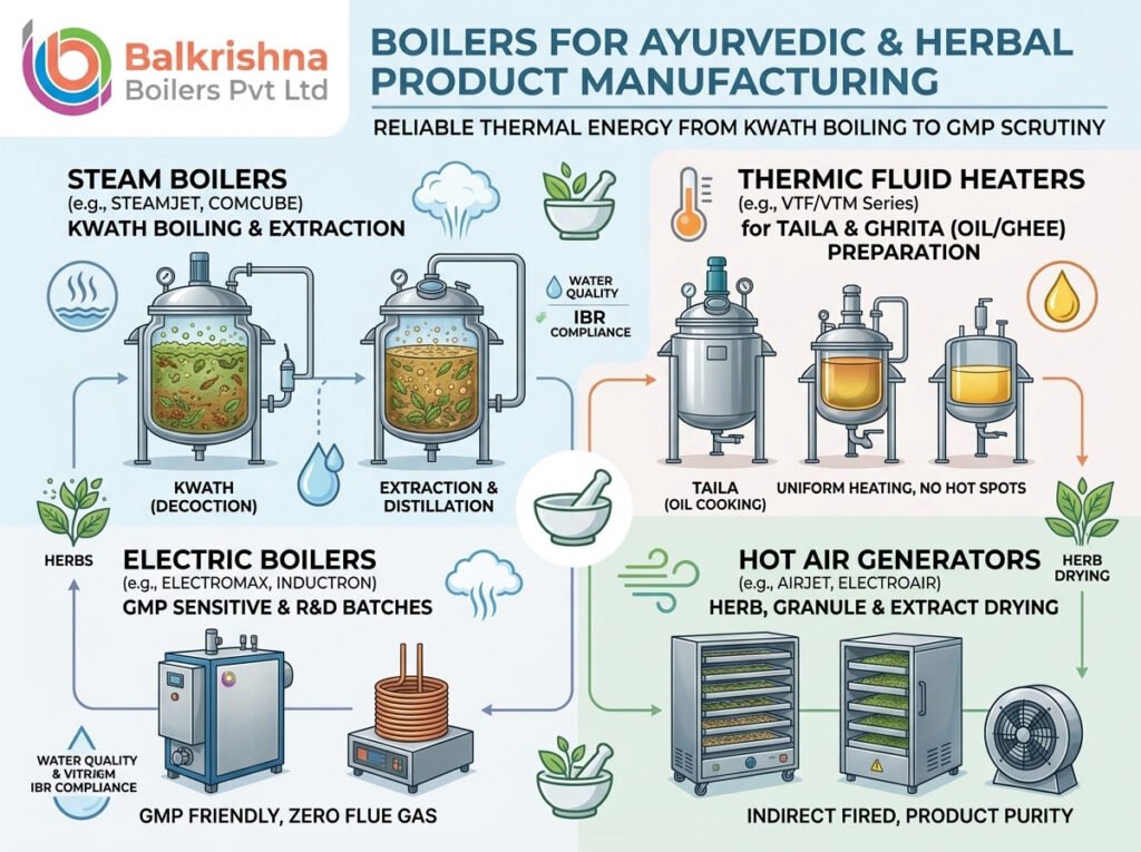 Boilers for Ayurvedic and Herbal Product Manufacturing