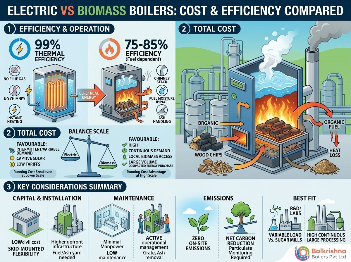 Electric Boiler vs Biomass Boiler: Cost and Efficiency Compared
