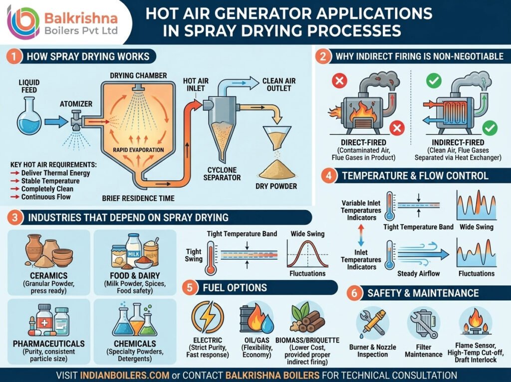 Hot Air Generator Applications in Spray Drying Processes