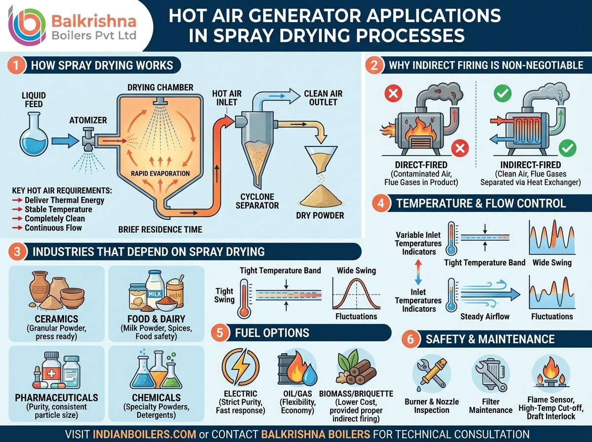 Hot Air Generator Applications in Spray Drying Processes