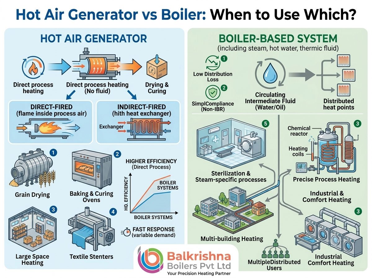 Hot Air Generator vs Boiler: When to Use Which