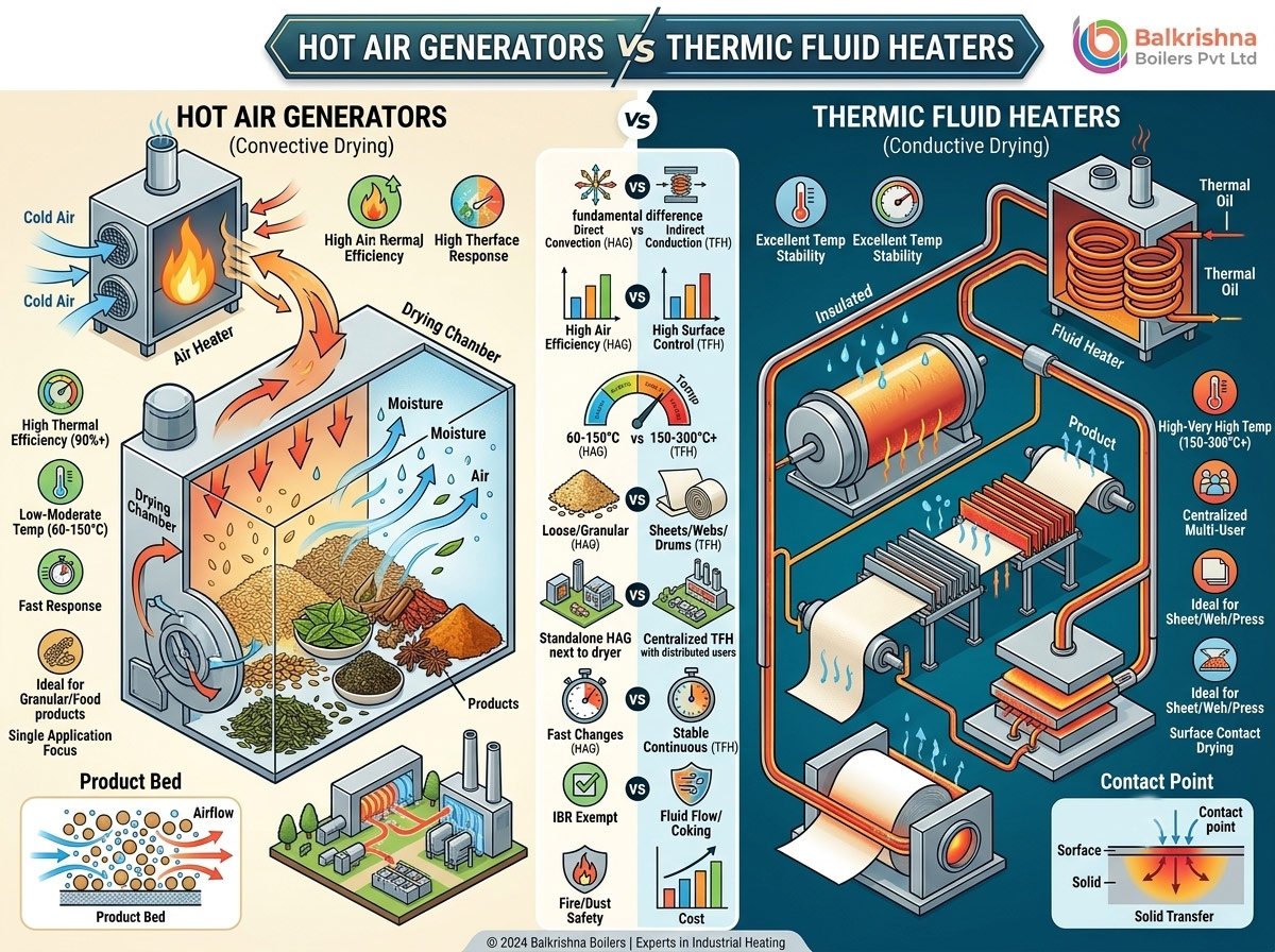 Hot Air Generators vs Thermic Fluid Heaters for Drying Applications