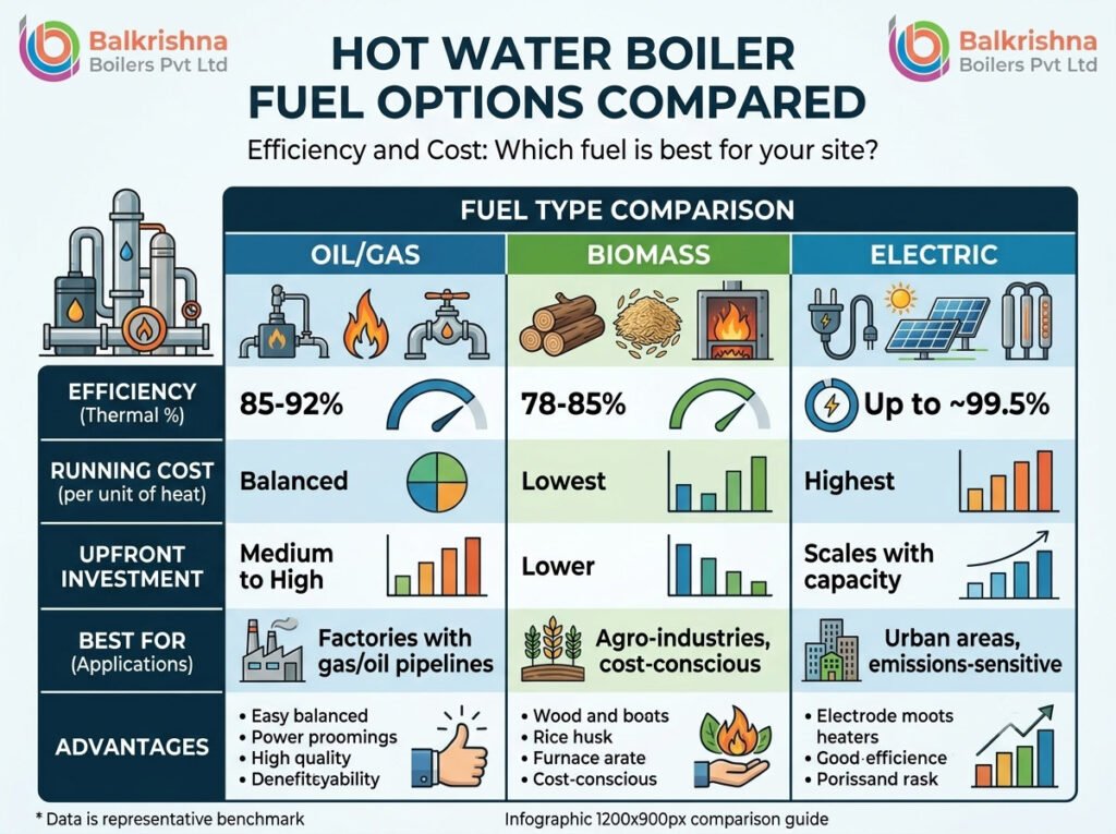 Hot Water Boiler Fuel Options Compared: Efficiency and Cost