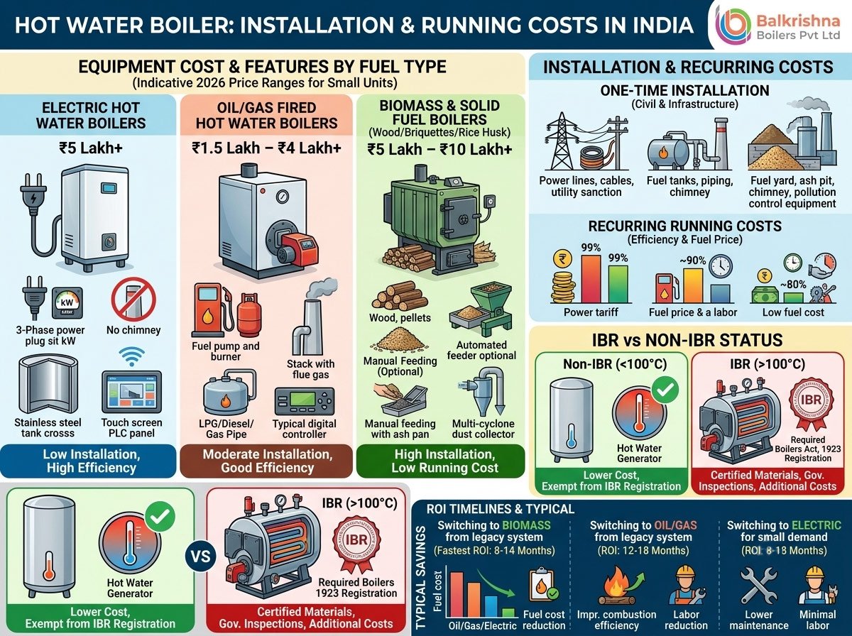 Hot Water Boiler Installation Costs in India