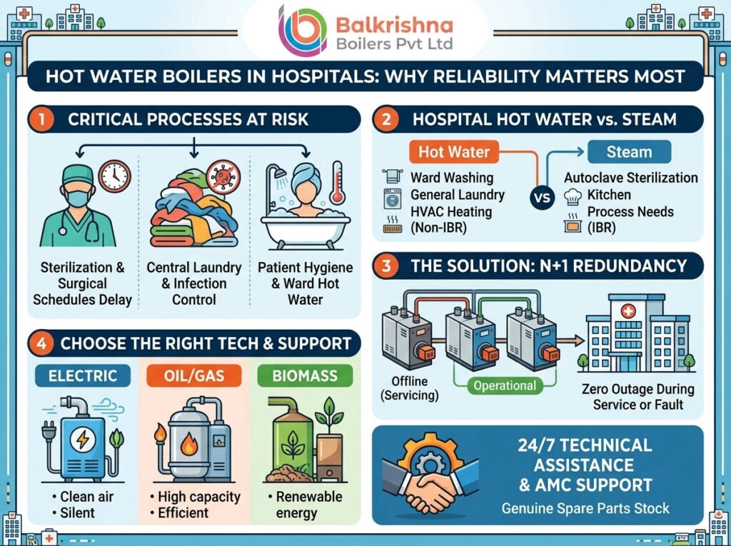 Hot Water Boilers in Hospitals: Why Reliability Matters Most