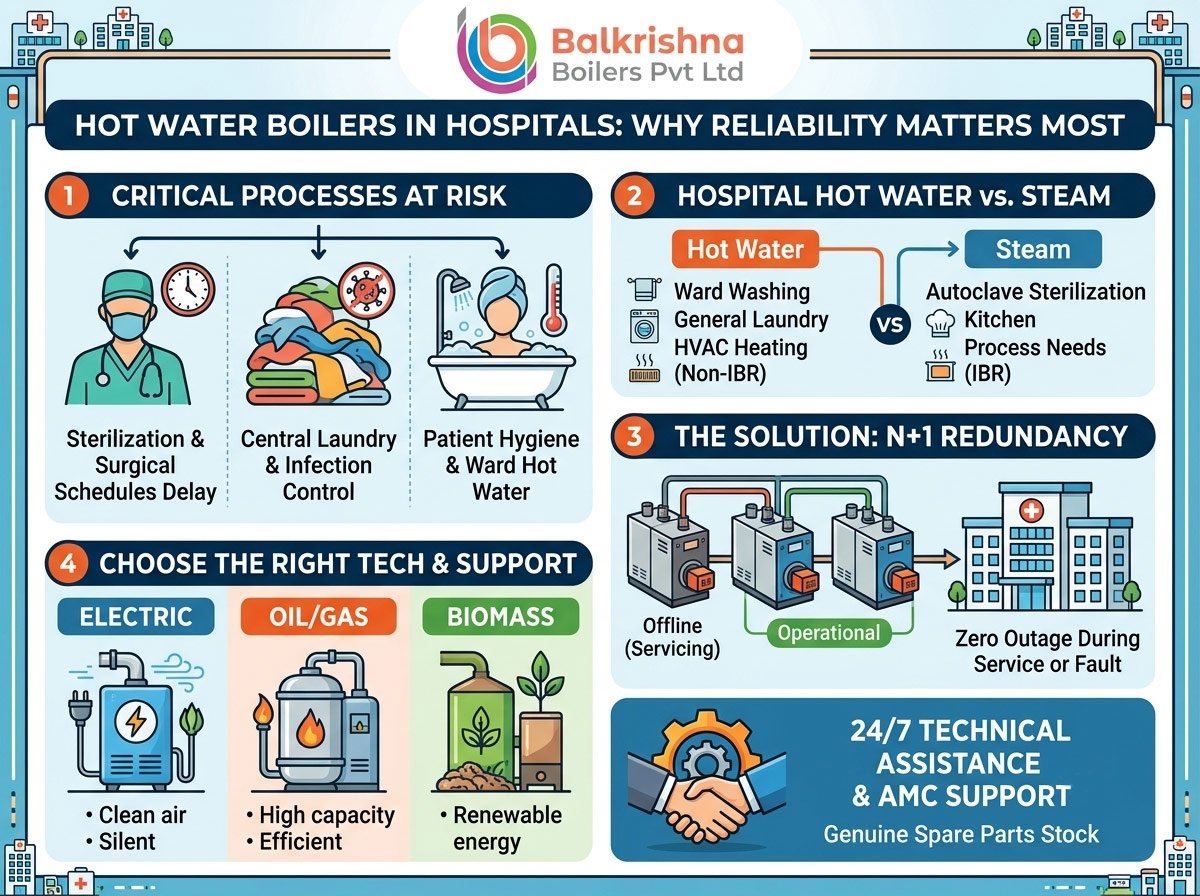 Hot Water Boilers in Hospitals: Why Reliability Matters Most