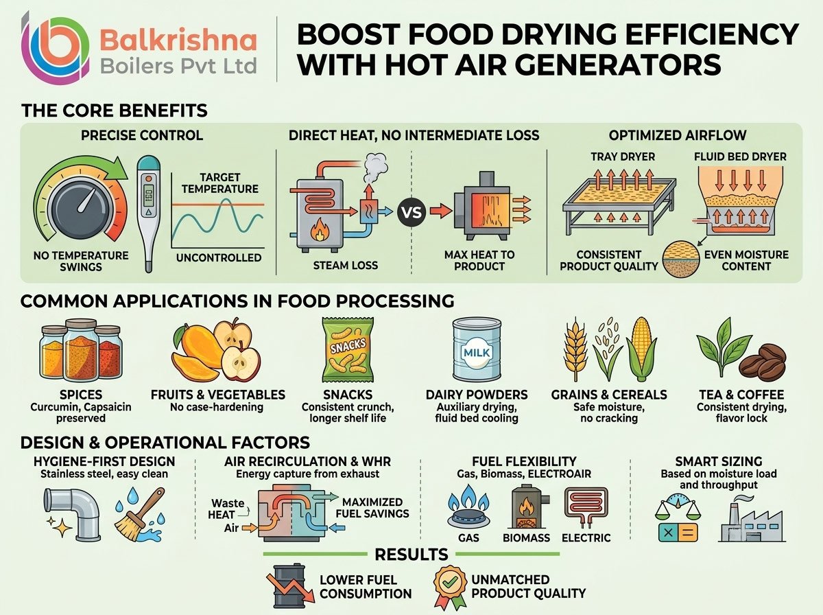 How Hot Air Generators Improve Drying Efficiency in Food Plants