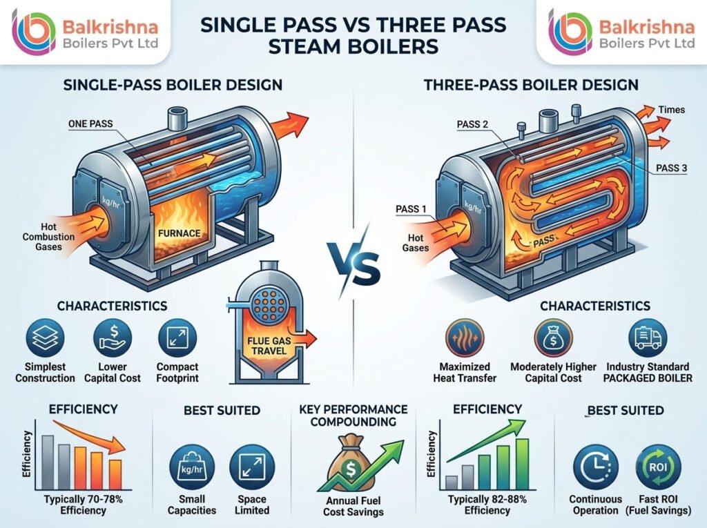Single Pass vs Three Pass Steam Boilers: Key Differences