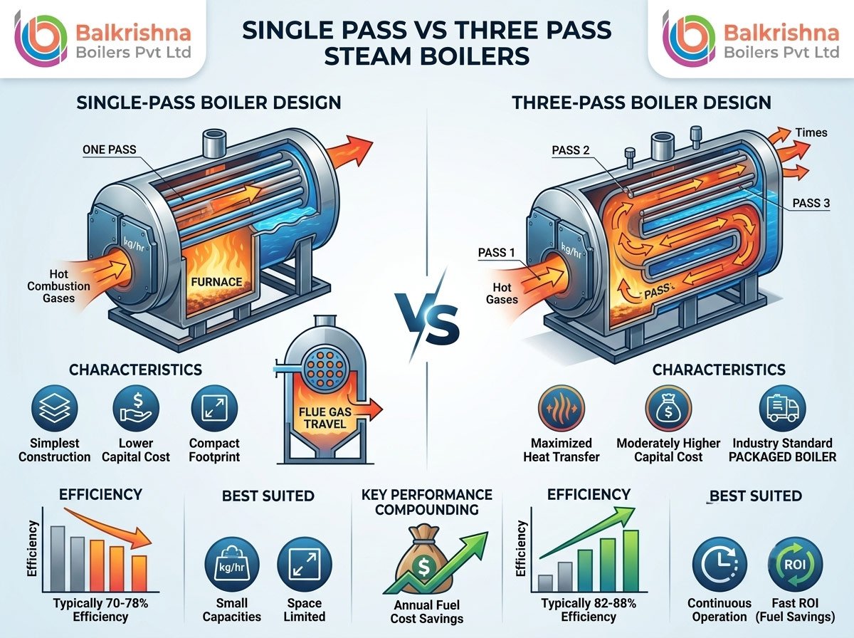 Single Pass vs Three Pass Steam Boilers: Key Differences