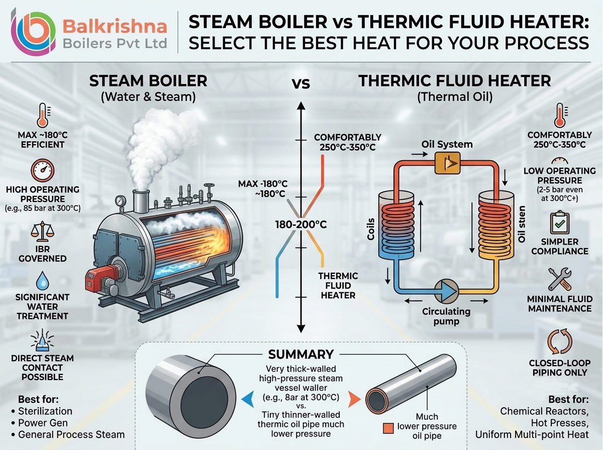 Thermic Fluid Heater vs Steam Boiler: Which Suits Your Process?