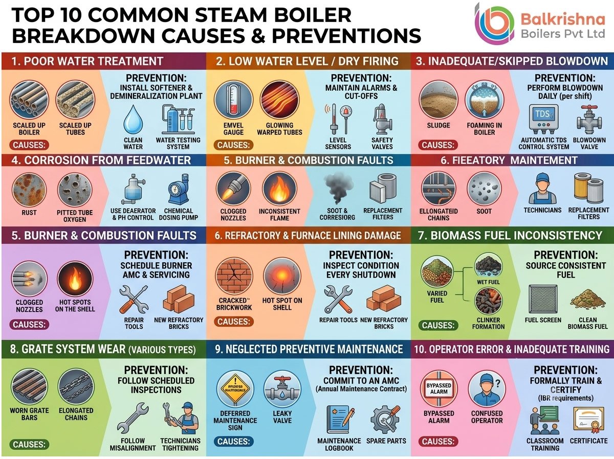 Top 10 Causes of Steam Boiler Breakdown and How to Prevent Them